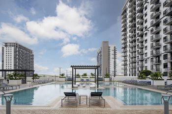 A pool area